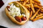 Redhot Ranch's Double dog and Fries, Chicago style hot dogs.