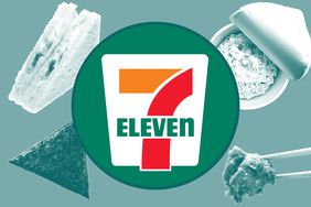 The 7-11 logo in a composite with Japanese foods.