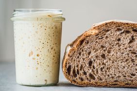 Sourdough homemade baking copy space.