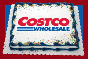 A sheet cake with the Costco Wholesale logo.